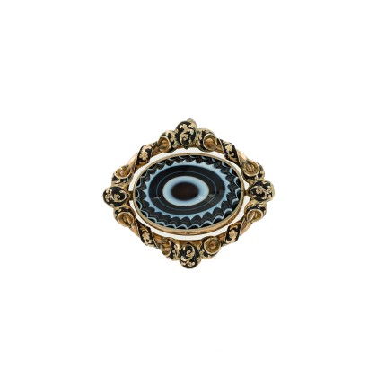 Historischer Trauerschmuck mit Achat