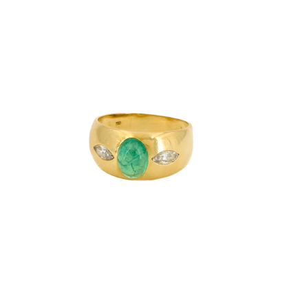 Smaragd-Diamant-Bandring