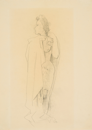 Stehende Frau (mit Umhang)