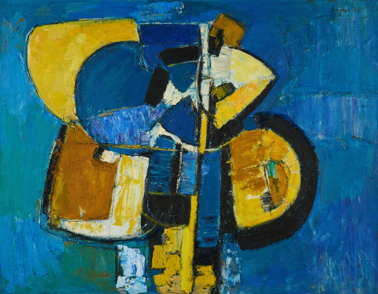 Composition blau/gelb