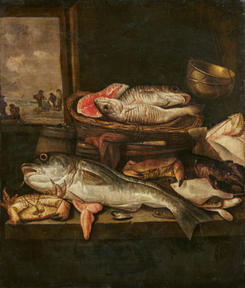 Stillleben mit Fischen und Krustentieren