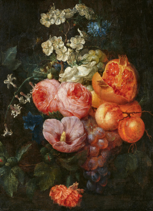 Still Life with Flowers, Pomegranate and Peaches