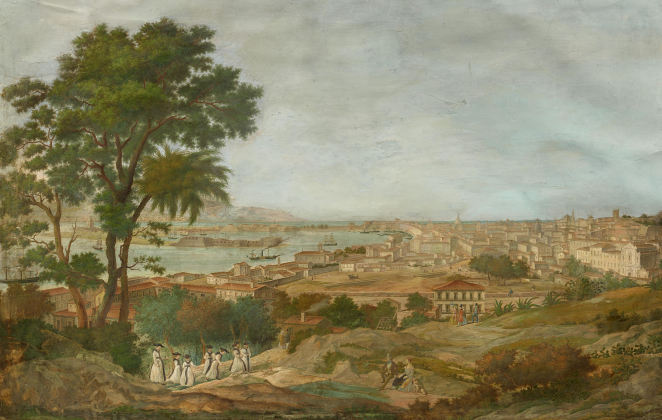 Blick auf den Hafen und die Stadt Messina