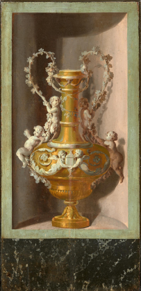 Trompe l'oeil of a Recess with Richly Painted Vase