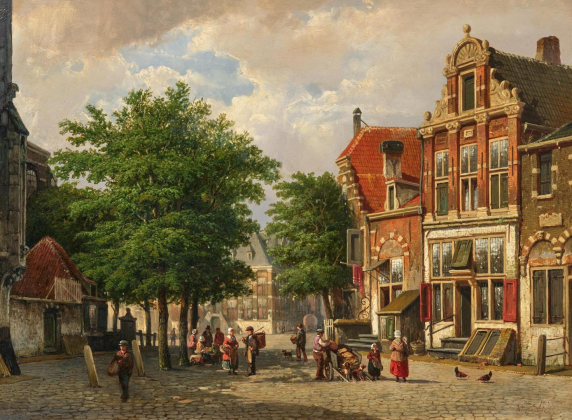 On the Church Square in a Small Dutch Town