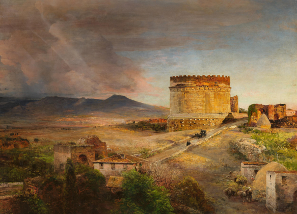 Das Grabmal der Caecilia Metella an der Via Appia bei Rom