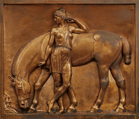 Amazone, ihr Ross tränkend