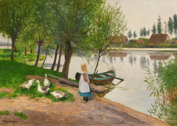 Flussufer mit Gänseliesel