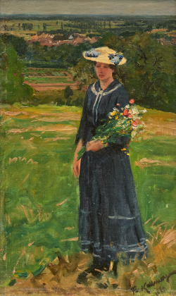 Helene mit Blumenstrauß