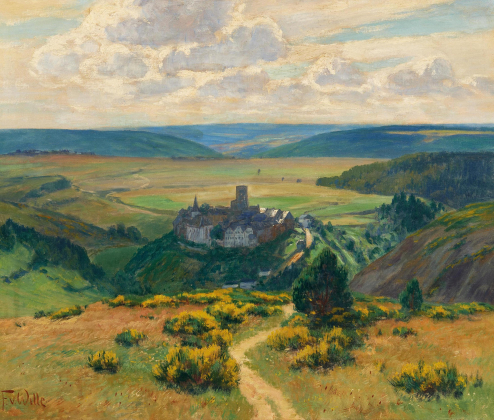 View of Reifferscheid with Blooming Broom