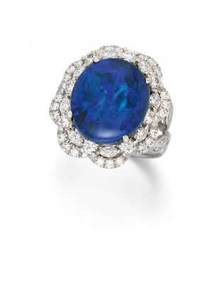 Black Opal-Diamond-Entourage Ring