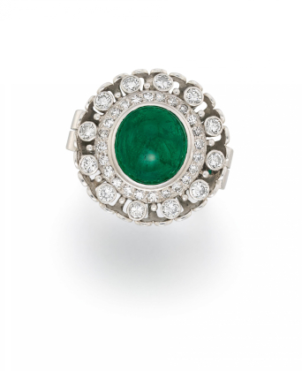 Emerald-Diamond-Cocktail Ring