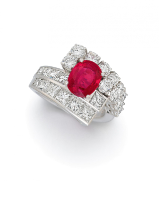 Burma Rubin-Diamant-Ring