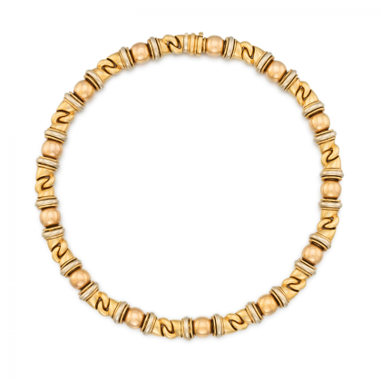 Skulpturales Tricolour-Gold-Collier