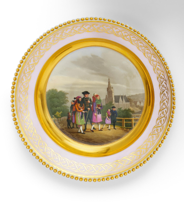 PORCELAIN PICTURE PLATE WITH ALTENBURG FOLK COSTUMES