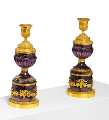 PAIR OF RARE BRONZE GEORGE III CANDLESTICKS