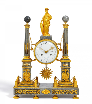 MAGNIFICENT BRONZE PENDULUM CLOCK LOUIS XVI