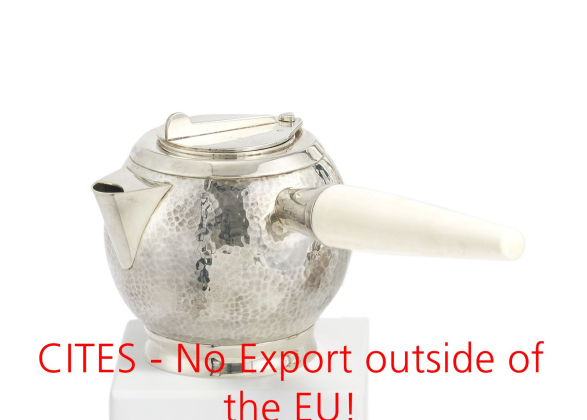 SILVER &amp; IVORY TEA EXTRACT POT