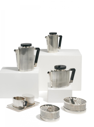 Seltenes Kaffeeservice mit Rillendekor