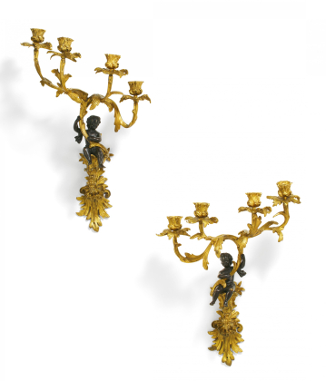 Paar Appliken mit Amoretten Louis XV