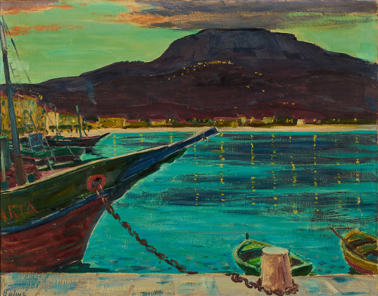 "Abend am südlichen Hafen (Marina di Campo, Elba)"