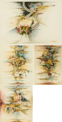 Konvolut von 4 Aquarellen