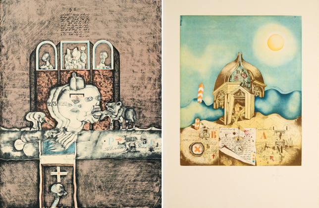 Konvolut von 2 Druckgrafiken