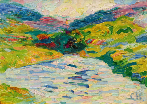 Landschaft mit Flußlauf