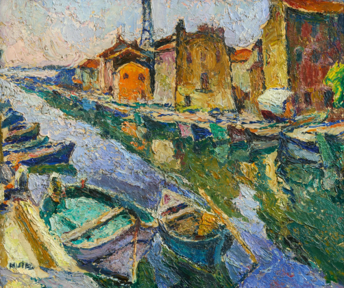 Rhôneufer mit Booten