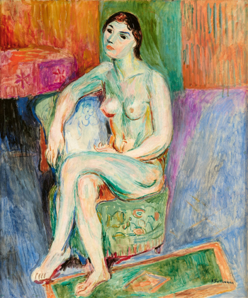 Sitzender Akt, nach links