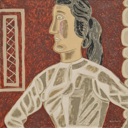 Frau in weißer Bluse