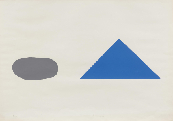 Graue Scheibe, blaues Dreieck